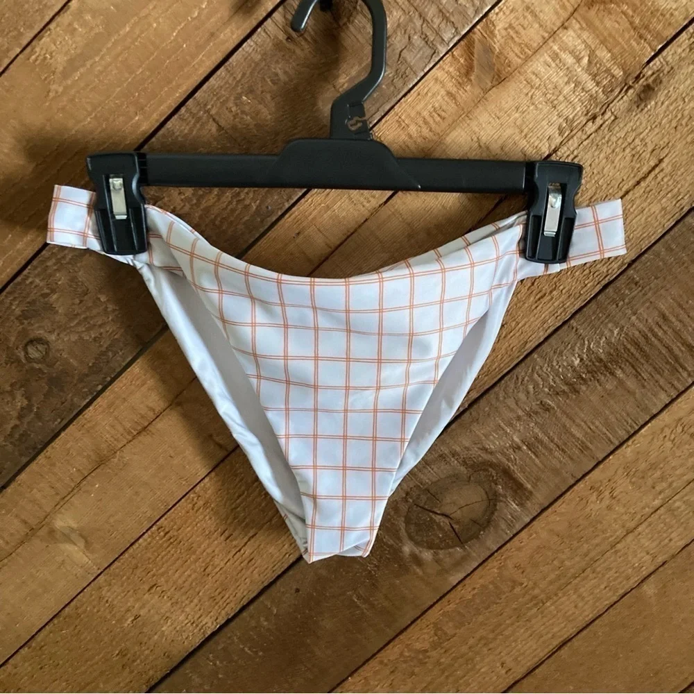 RVCA orange grid La Jolla bikini set size L
